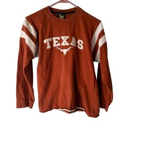 Vintage 90s Texas Longhorns Youth XL Orange White Sport Long Sleeve Shirt